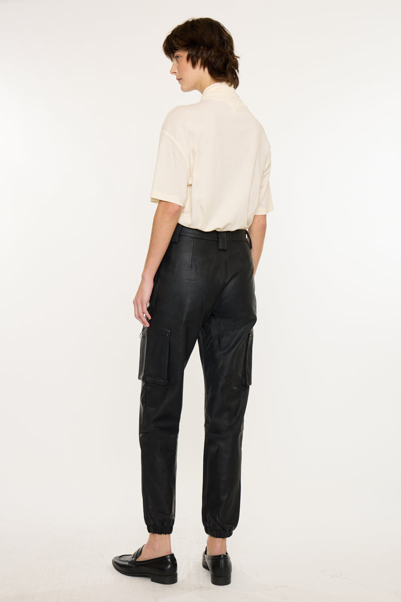 Rooney Ultra High Rise Faux Leather Joggers - Official Kancan USA