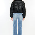 Taylor Cropped Faux Leather Puffer Jacket - Official Kancan USA