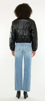 Taylor Cropped Faux Leather Puffer Jacket - Official Kancan USA
