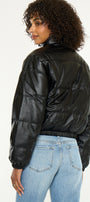 Taylor Cropped Faux Leather Puffer Jacket - Official Kancan USA