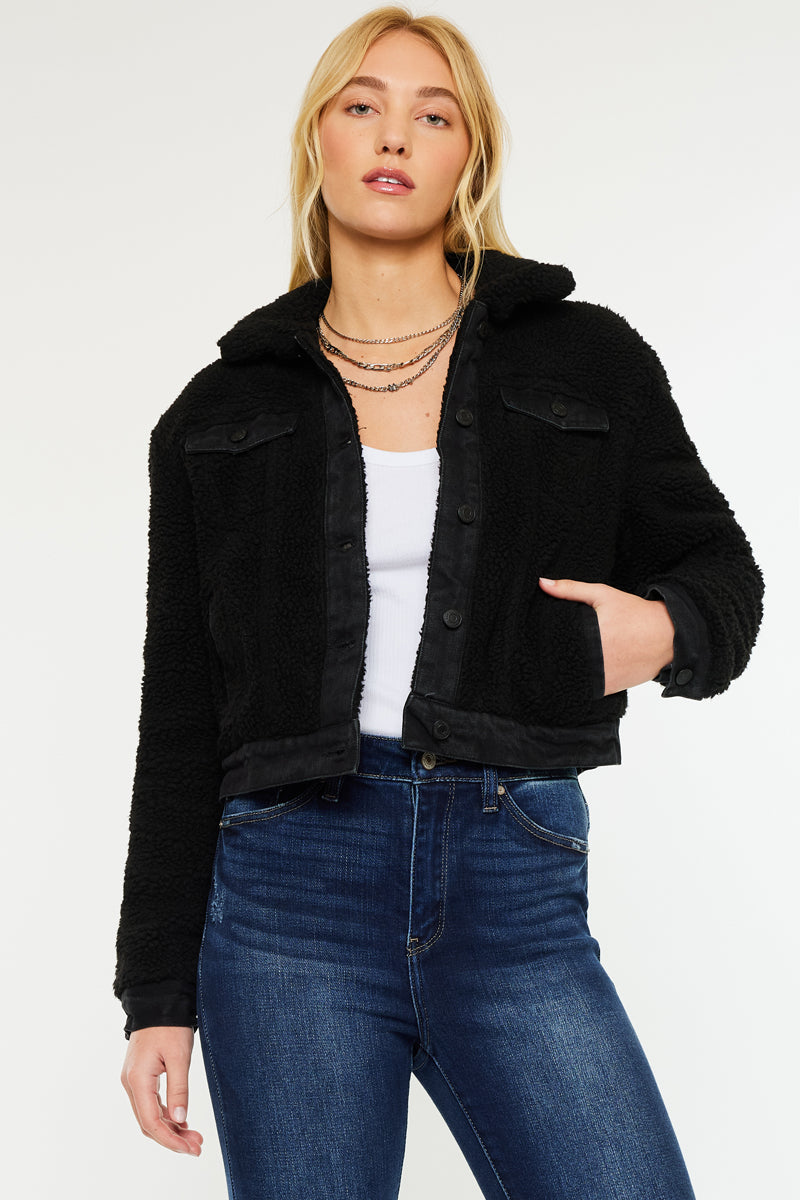 Monet Cropped Sherpa Jacket - Official Kancan USA