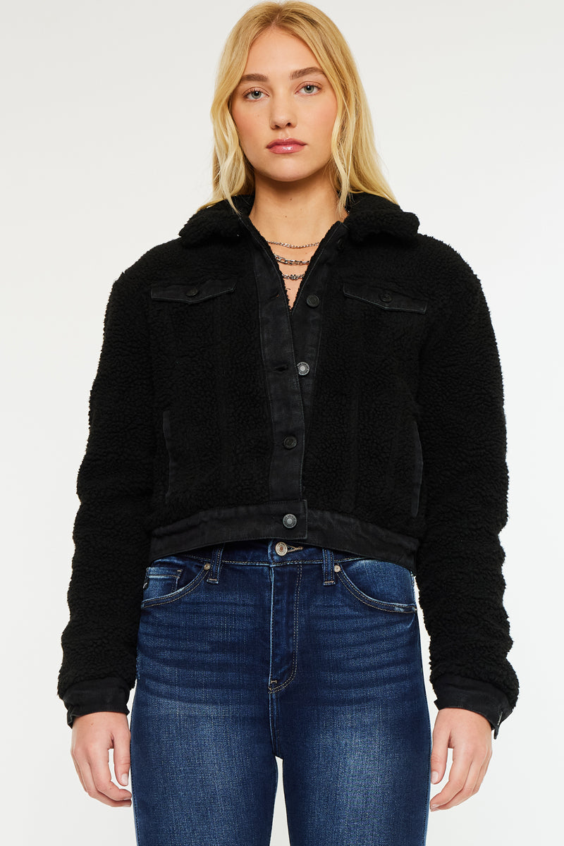 Monet Cropped Sherpa Jacket - Official Kancan USA