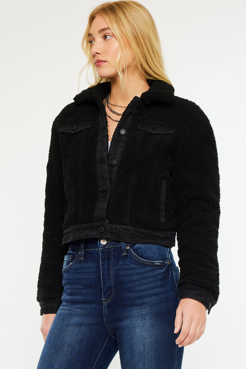 Monet Cropped Sherpa Jacket - Official Kancan USA