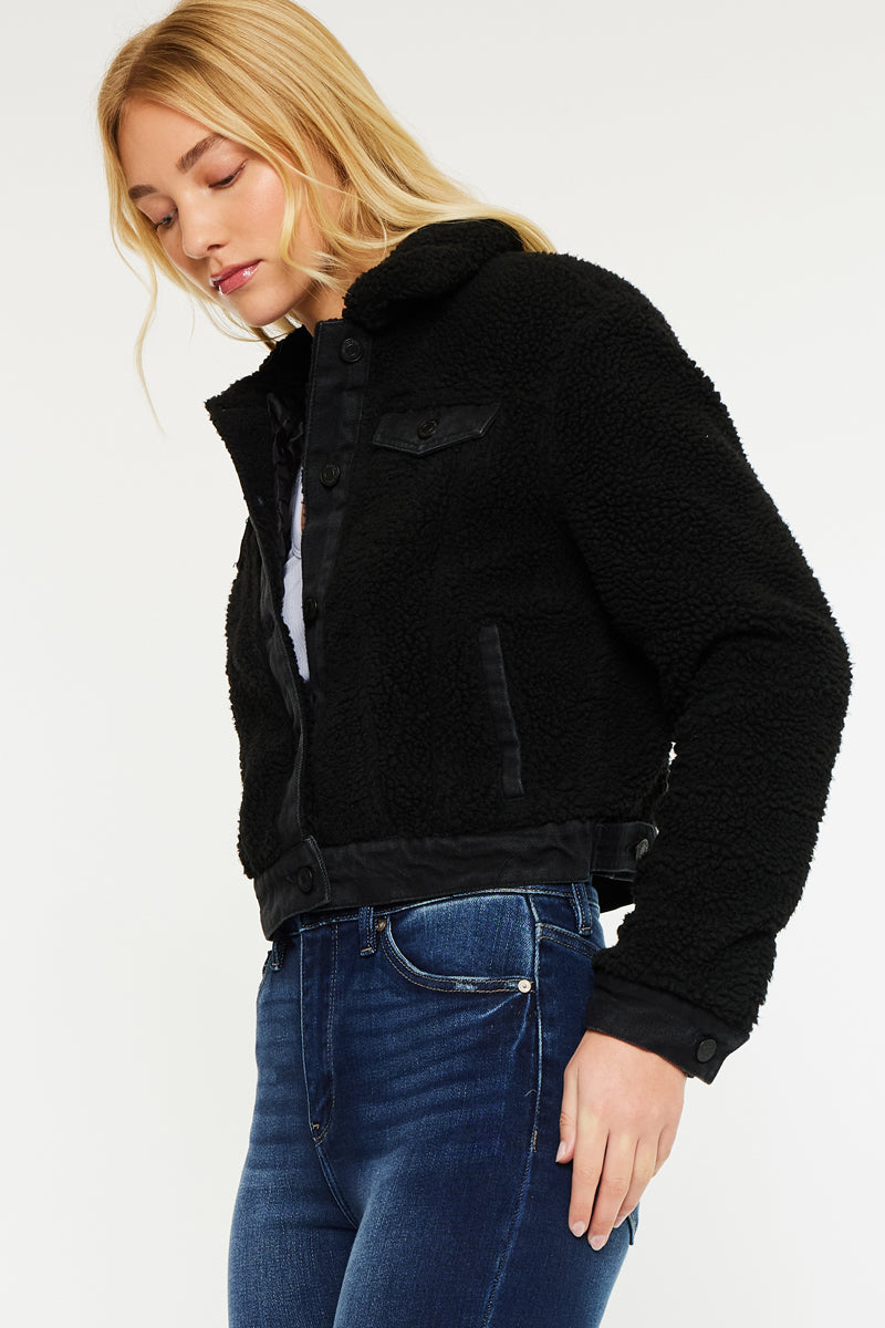 Monet Cropped Sherpa Jacket - Official Kancan USA
