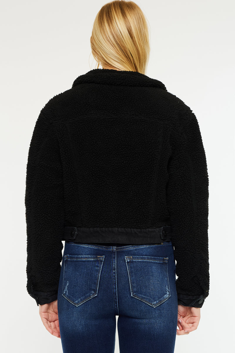 Monet Cropped Sherpa Jacket - Official Kancan USA