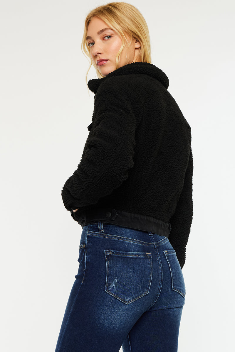 Monet Cropped Sherpa Jacket - Official Kancan USA