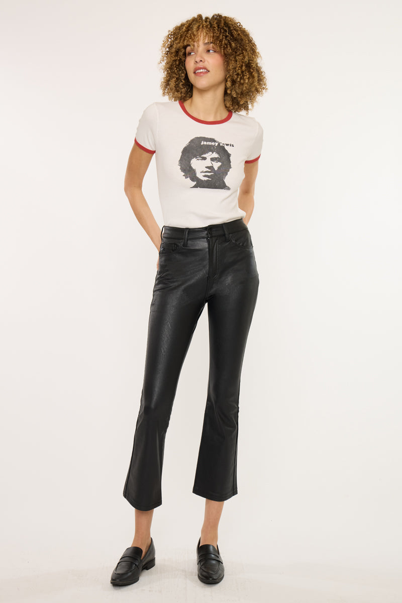 Darla High Rise Vegan Leather Kick Flare - Official Kancan USA