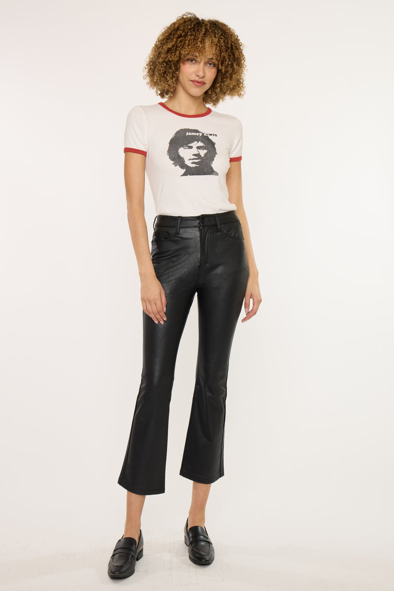 Darla High Rise Vegan Leather Kick Flare - Official Kancan USA