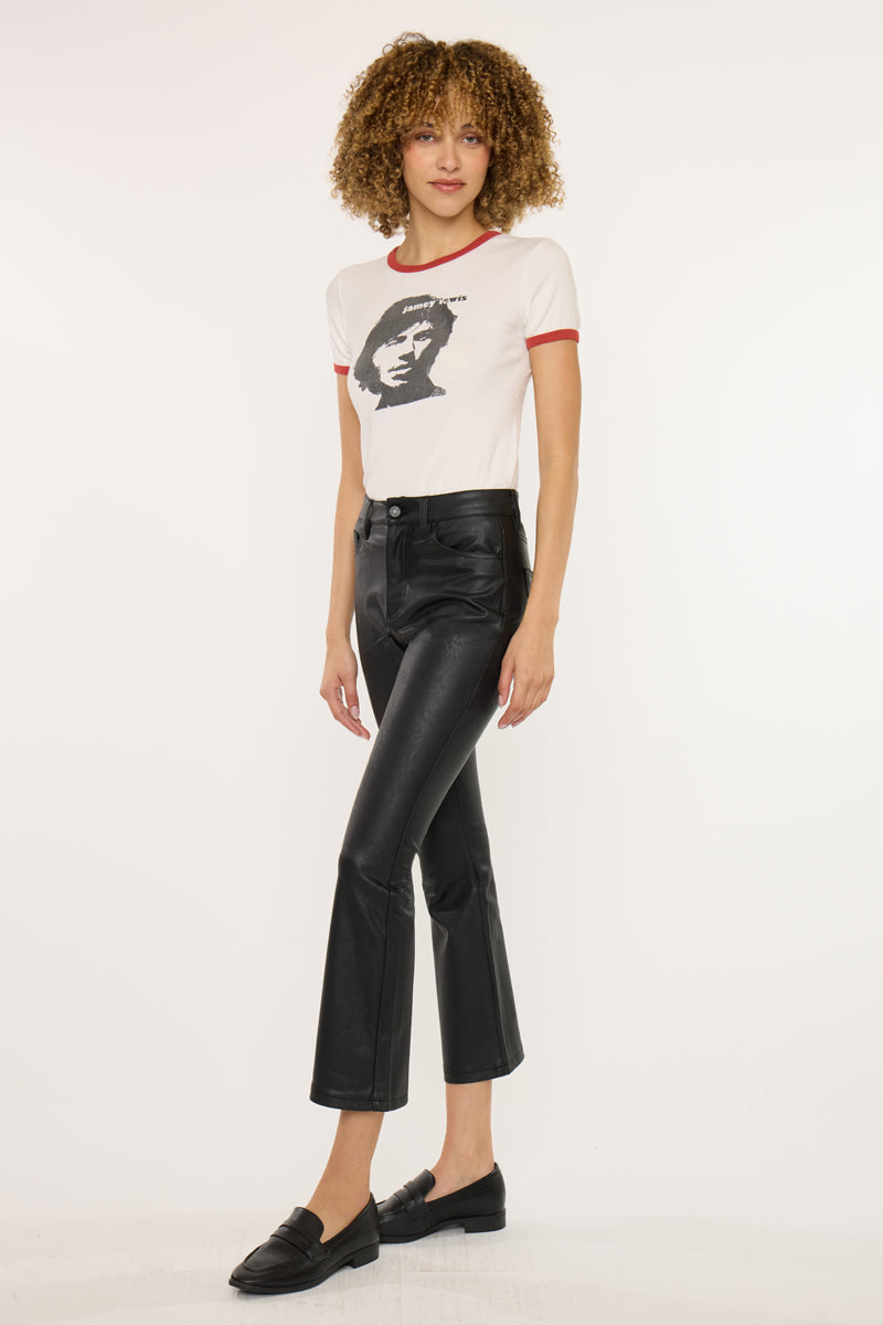 Darla High Rise Vegan Leather Kick Flare - Official Kancan USA