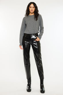  Josephine Faux Leather Mom Fit Pants - Official Kancan USA