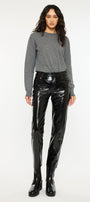 Josephine Faux Leather Mom Fit Pants - Official Kancan USA