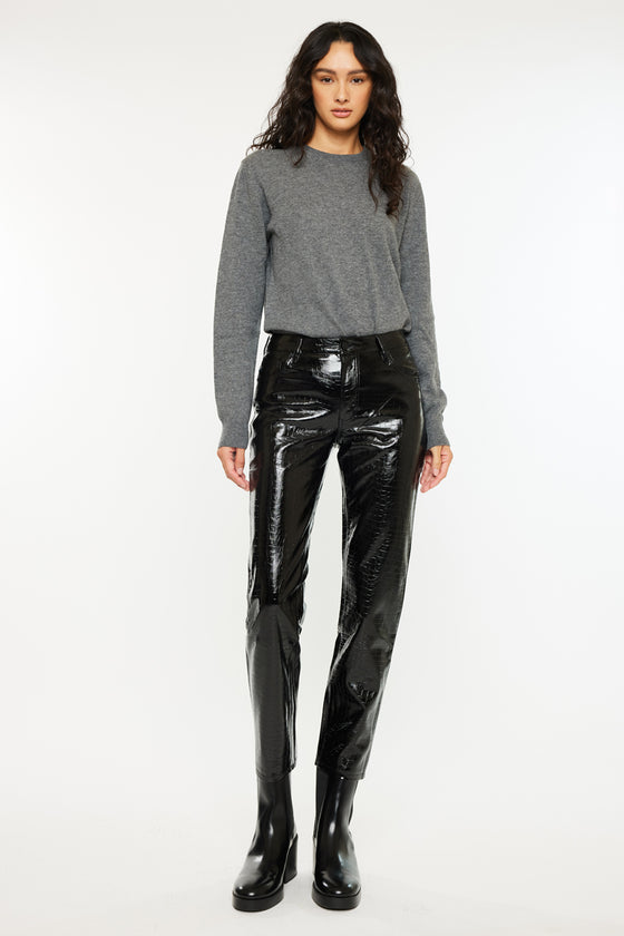 Josephine Faux Leather Mom Fit Pants - Official Kancan USA