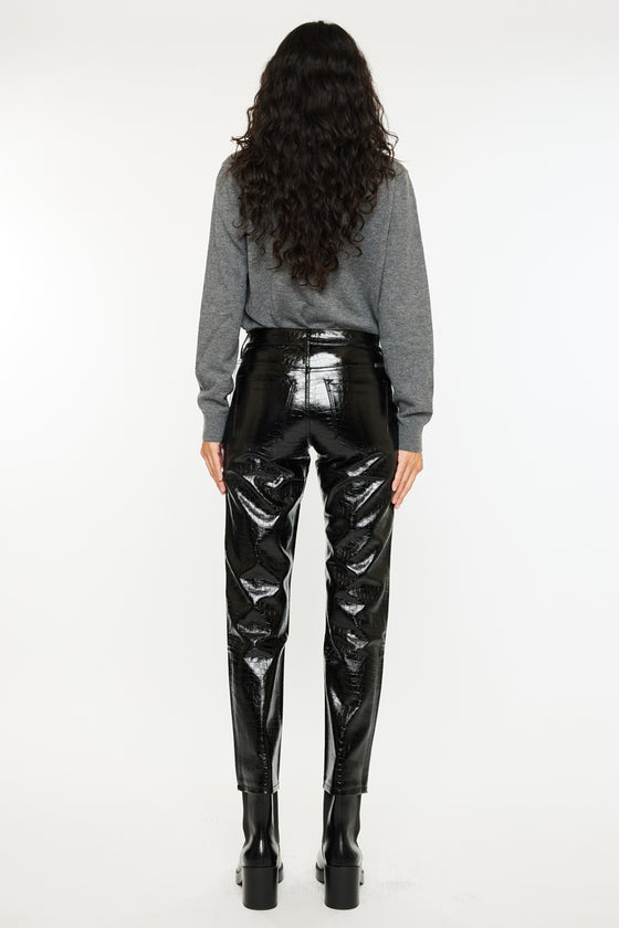 Josephine Faux Leather Mom Fit Pants - Official Kancan USA