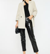Josephine Faux Leather Mom Fit Pants - Official Kancan USA