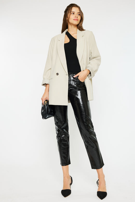 Josephine Faux Leather Mom Fit Pants - Official Kancan USA