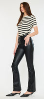 Joan High Rise Faux Leather Bootcut Pants - Official Kancan USA