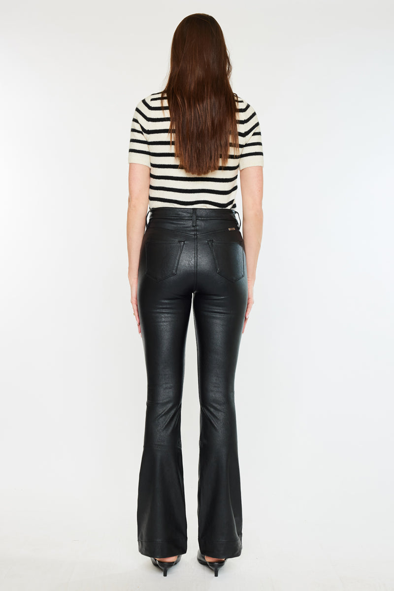 Joan High Rise Faux Leather Bootcut Pants - Official Kancan USA