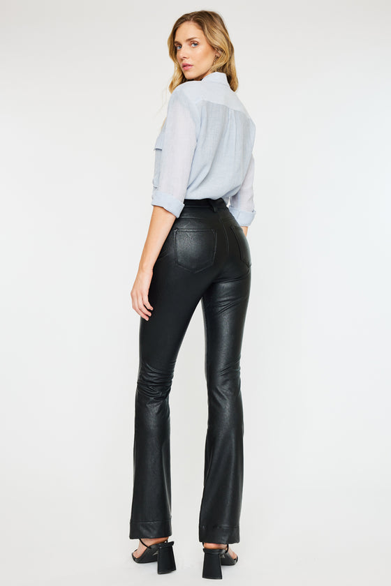 Joan High Rise Faux Leather Bootcut Pants - Official Kancan USA