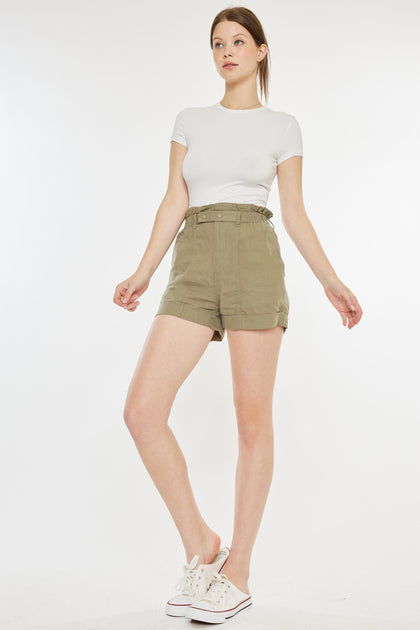 Kancan Ultra High Rise Paperbag Denim Shorts