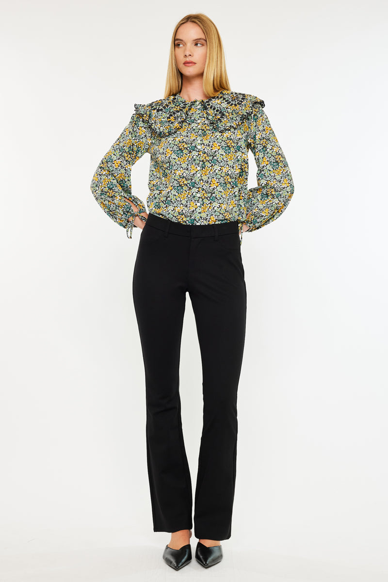 Ally Mid Rise Ponte Bootcut Pants - Official Kancan USA