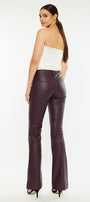 Yoko Mid Rise Faux Leather Bootcut Pants - Official Kancan USA