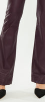 Yoko Mid Rise Faux Leather Bootcut Pants - Official Kancan USA