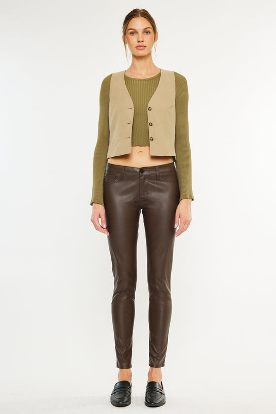 Farrah Low Rise Faux Leather Super Skinny