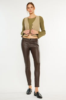  Farrah Low Rise Faux Leather Super Skinny