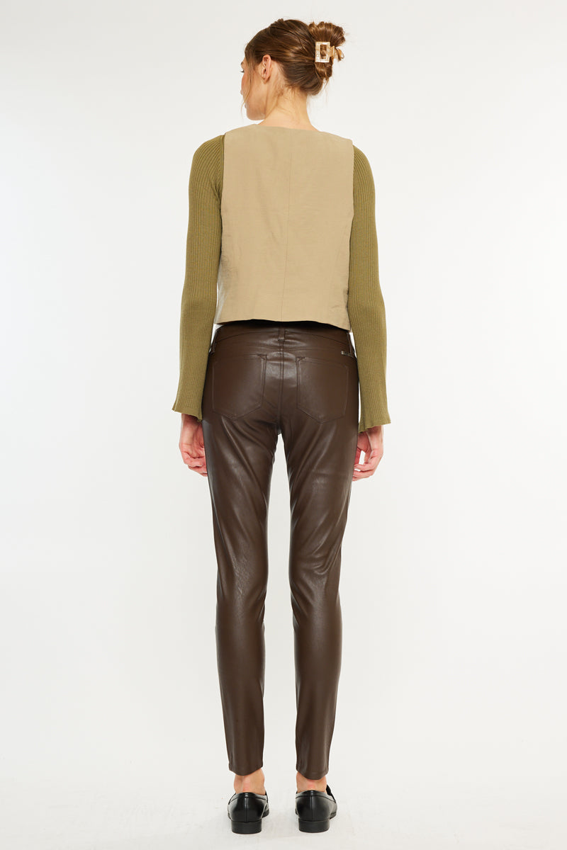 Farrah Low Rise Faux Leather Super Skinny
