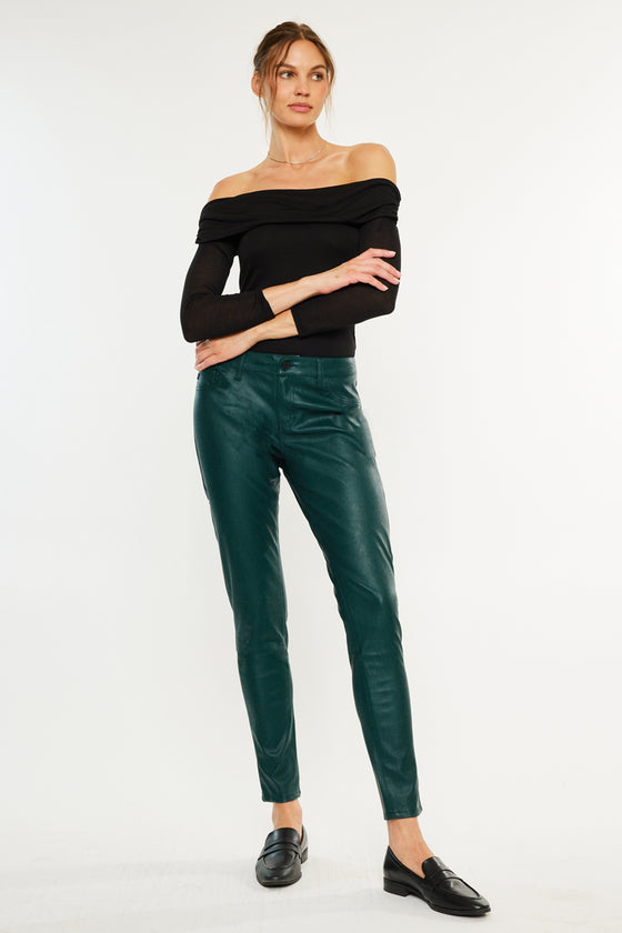 Farrah Low Rise Faux Leather Super Skinny