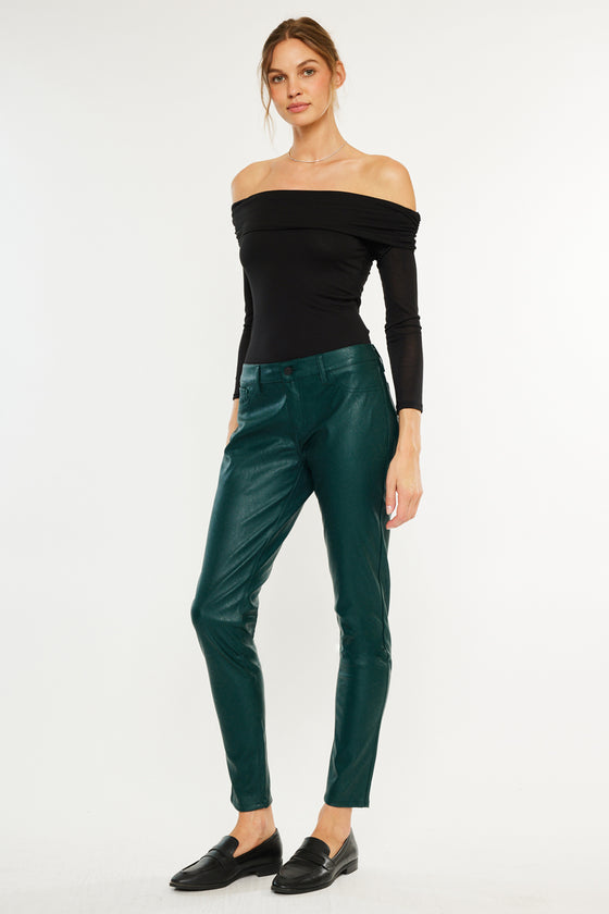 Farrah Low Rise Faux Leather Super Skinny
