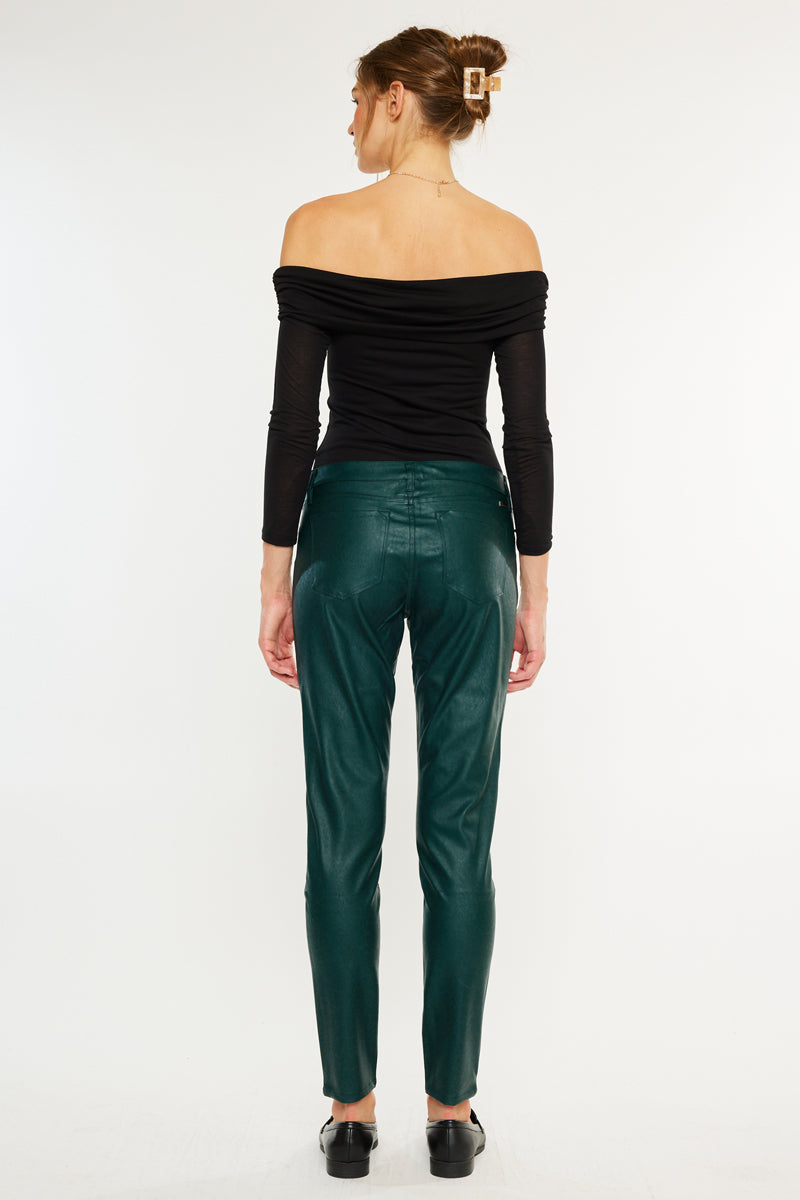 Farrah Low Rise Faux Leather Super Skinny