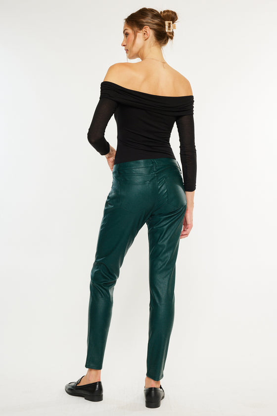 Farrah Low Rise Faux Leather Super Skinny