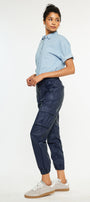 Nelly High Rise Faux Leather Cargo Joggers - Official Kancan USA