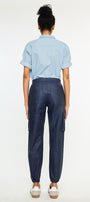 Nelly High Rise Faux Leather Cargo Joggers - Official Kancan USA