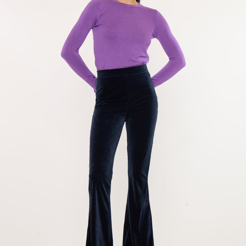Gracey High Rise Velvet Flare Pants - Official Kancan USA