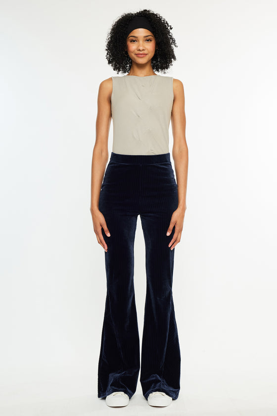 Gracey High Rise Velvet Flare Pants