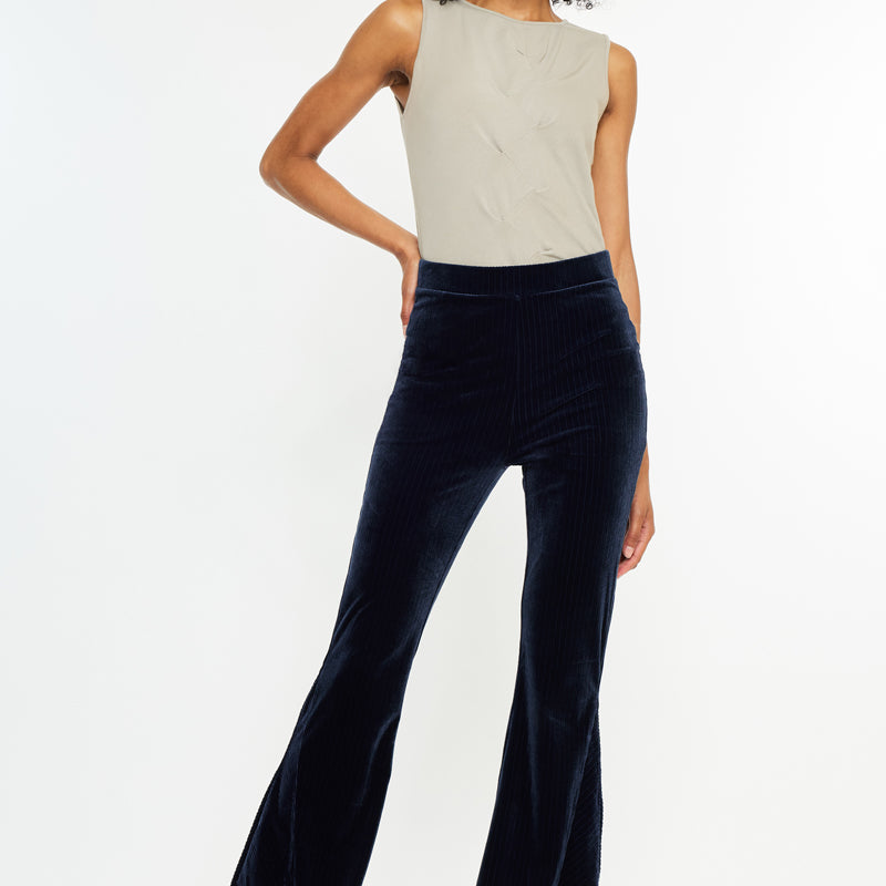 Gracey High Rise Velvet Flare Pants - Official Kancan USA