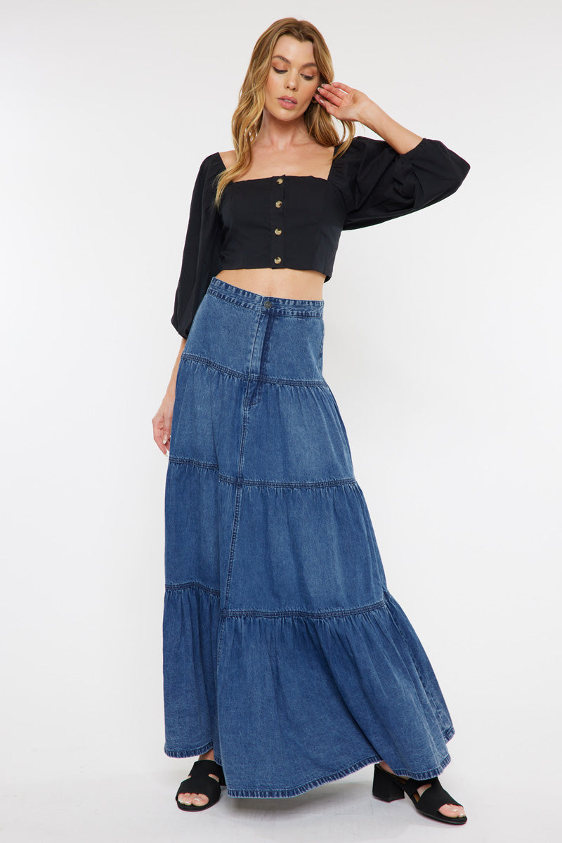 Thalia Maxi Denim Skirt - Official Kancan USA