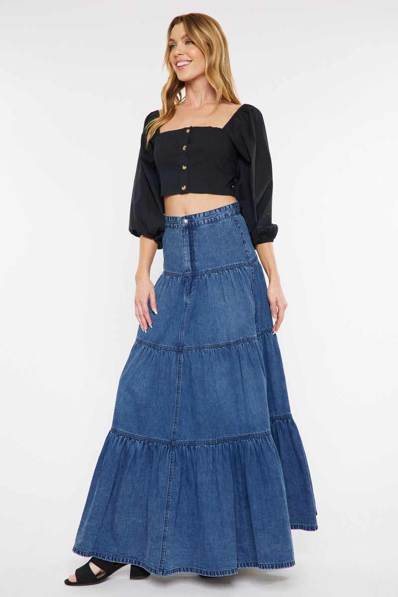 Thalia Maxi Denim Skirt – Kancan USA