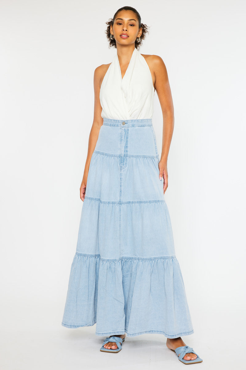Thalia Maxi Denim Skirt – Kancan USA