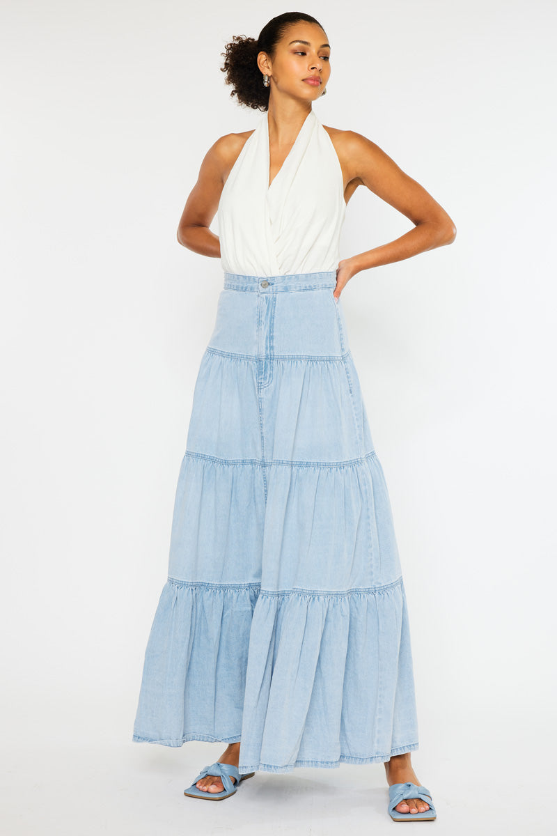 Thalia Maxi Denim Skirt – Kancan USA
