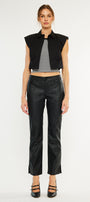 Mercury Mid Rise Y2K Faux Leather Bootcut Jeans (Petite) - Official Kancan USA
