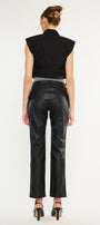 Mercury Mid Rise Y2K Faux Leather Bootcut Jeans (Petite) - Official Kancan USA