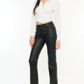 Mercury Mid Rise Y2K Faux Leather Bootcut Jeans (Petite) - Official Kancan USA