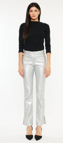 Mercury Mid Rise Y2K Faux Leather Bootcut Jeans (Petite) - Official Kancan USA