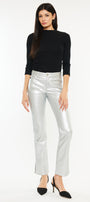 Mercury Mid Rise Y2K Faux Leather Bootcut Jeans (Petite) - Official Kancan USA