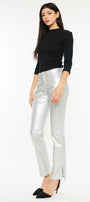 Mercury Mid Rise Y2K Faux Leather Bootcut Jeans (Petite) - Official Kancan USA