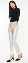 Mercury Mid Rise Y2K Faux Leather Bootcut Jeans (Petite) - Official Kancan USA