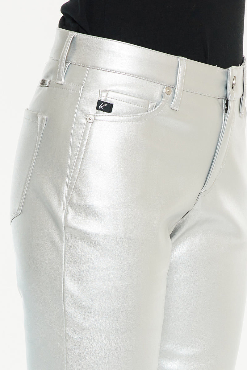 Mercury Mid Rise Y2K Faux Leather Bootcut Jeans (Petite) Official